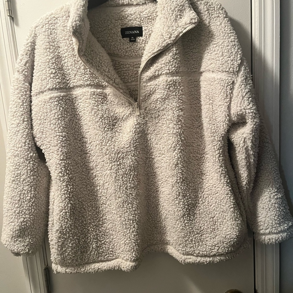 Zenana Outfitters Off-White Teddy Jacket